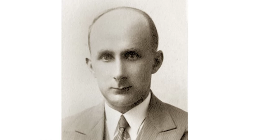 Stanisław Synak w latach trzydziestych, gdy zaczynał pracę w żnińskim gimnazjum, reprodukcja z książki Romualda Synaka 