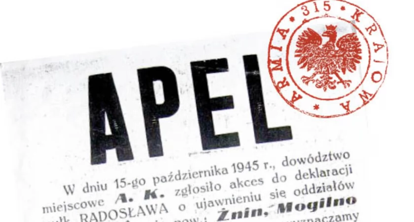 Apel w sprawie ujawniania się wystosowany do żołnierzy Obwodu Pałuki 315 przez jego dowódców dokument z archiwum rodziny Wyppich