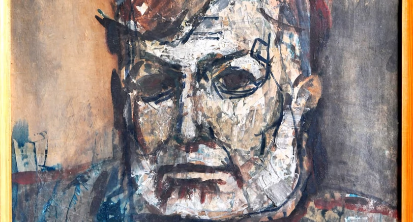 Portret Ernesta Hemingwaya autorstwa Tadeusza Małachowskiego fot. Adam Sowa