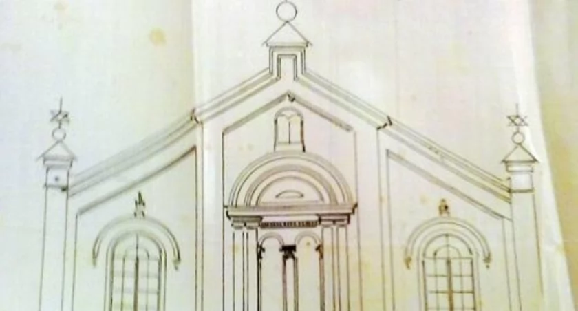Rysunek synagogi z 1926 roku