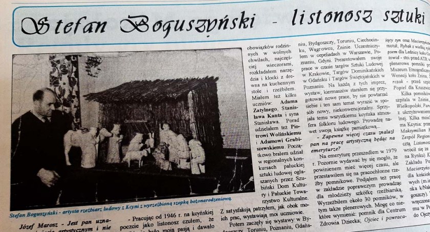 Zdjęcie fragmentu strony z tygodnika Pałuki nr 51/94, w którym publikowaliśmy artykuł o Stefanie Boguszyńskim