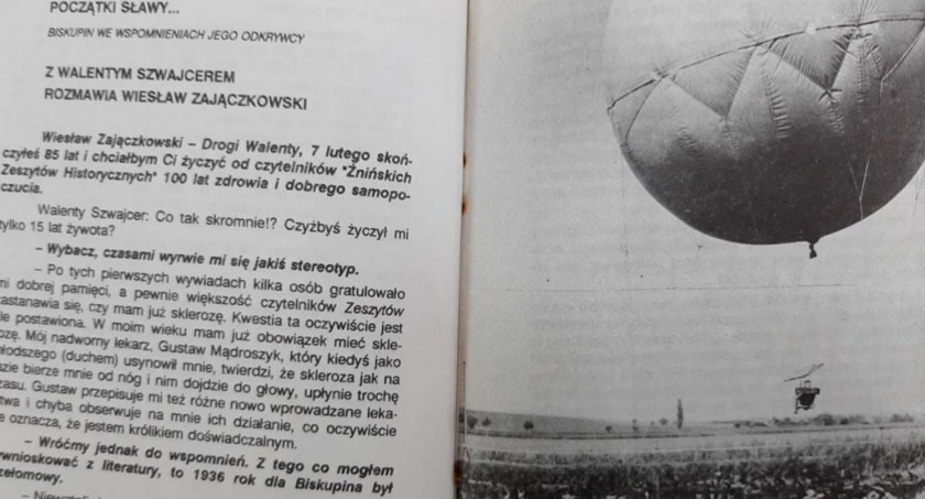 Początek wywiadu-rzeki z Walentym Szwajcerem, jaki Żnińskie Zeszyty Historyczne drukowały w numerach 1/91-9/93