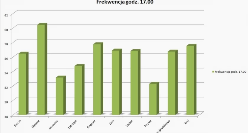 Frekwencja w wyborach parlamentarnych z godziny 17.00 rys. Remigiusz Konieczka