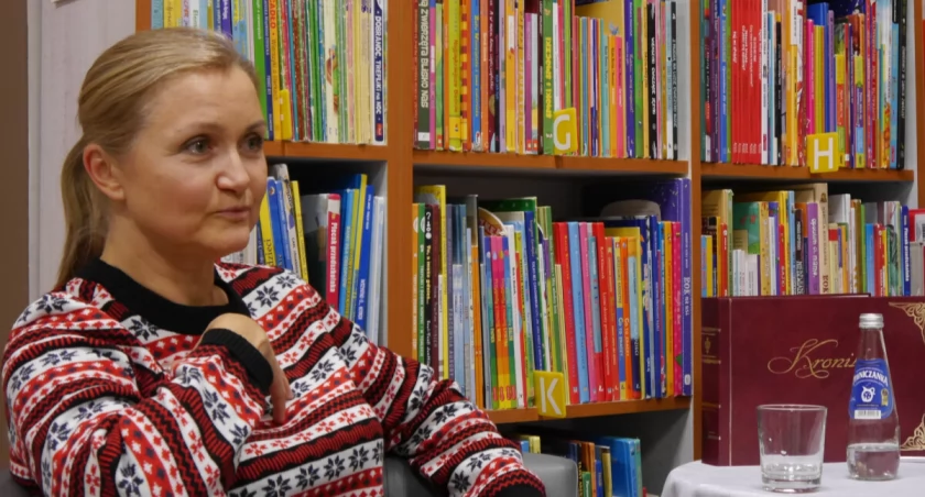 Agnieszka Olejnik odpowiadała na pytania dotyczące jej pracy i pasji fot. z archiwum BPMiG w Łabiszynie