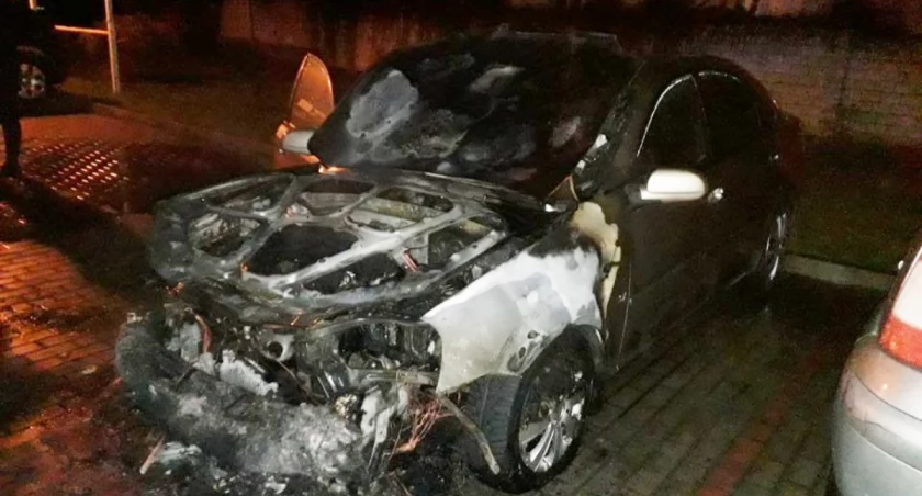 Chevrolet spłonął całkowicie fot. Anna Rosińska
