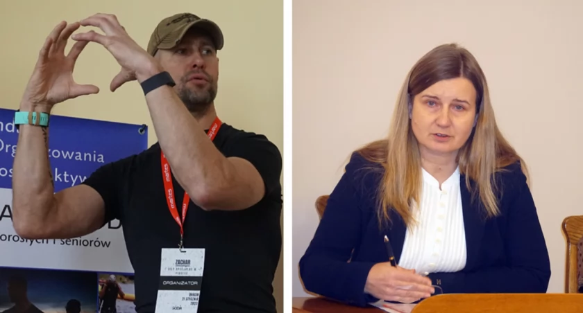 Prezes spółki Barciński Ośrodek Sportu i Rekreacji Marcin Ruciński oraz skarbnik gminy Bernadeta Chojnacka fot. Karol Gapiński