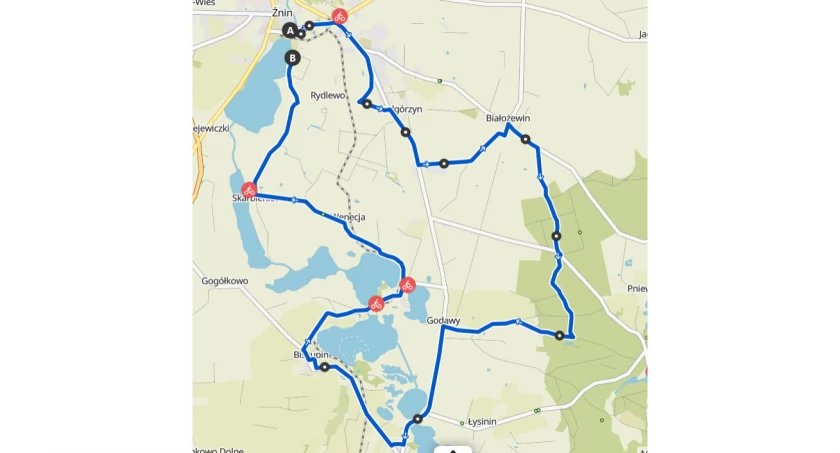 Mapa niedzielnego rajdu 