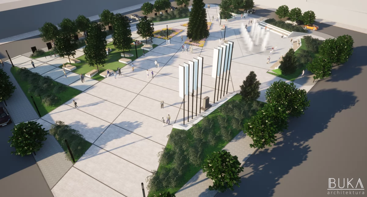 Koncepcja rewitalizacji rynku miejskiego została wykonana przez projektanta Piotra Brzezińskiego i jego zespół z pracowni architektonicznej BUKA