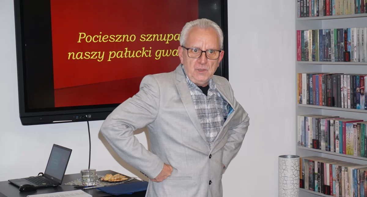 Jednym z gości biblioteki był Mirosław Kaźmiyrz Binkowski fot. Justyna Kulpińska