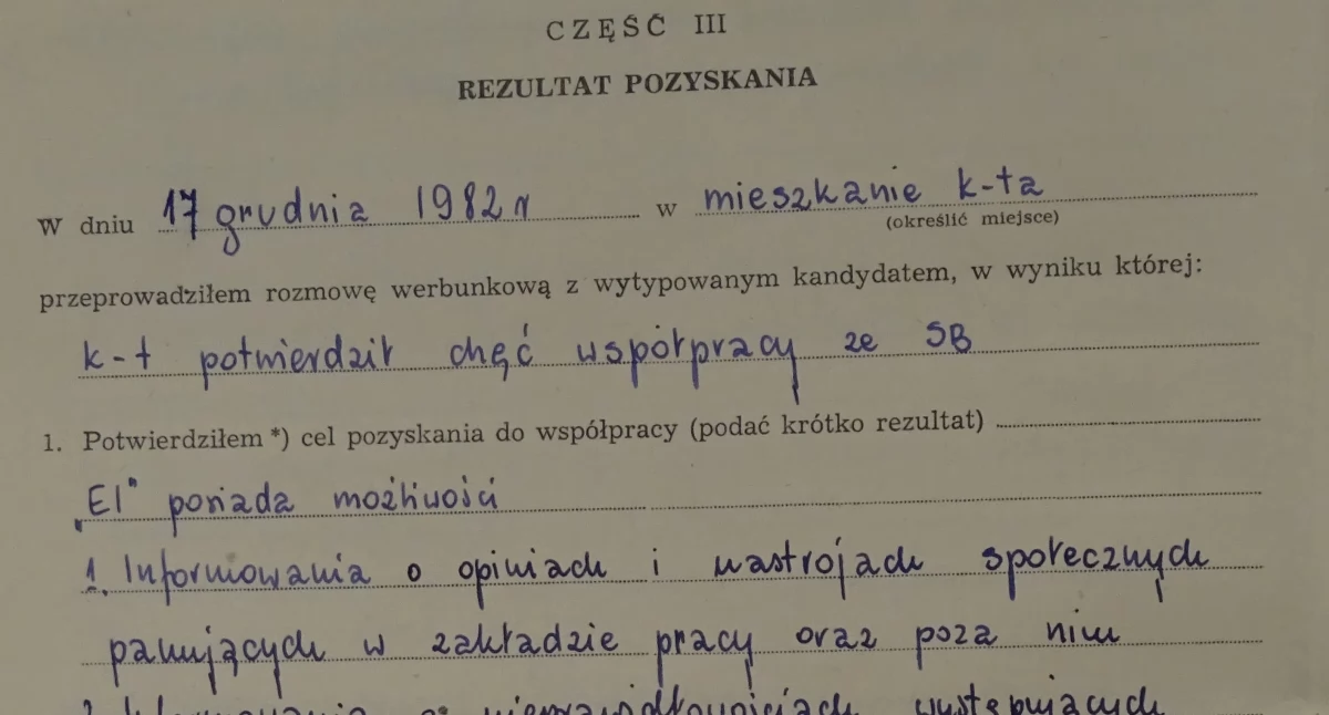 Historia lokalna • , pozyskano współpracy konfidentkę o pseudonimie „Andrzej” - zdjęcie, fotografia