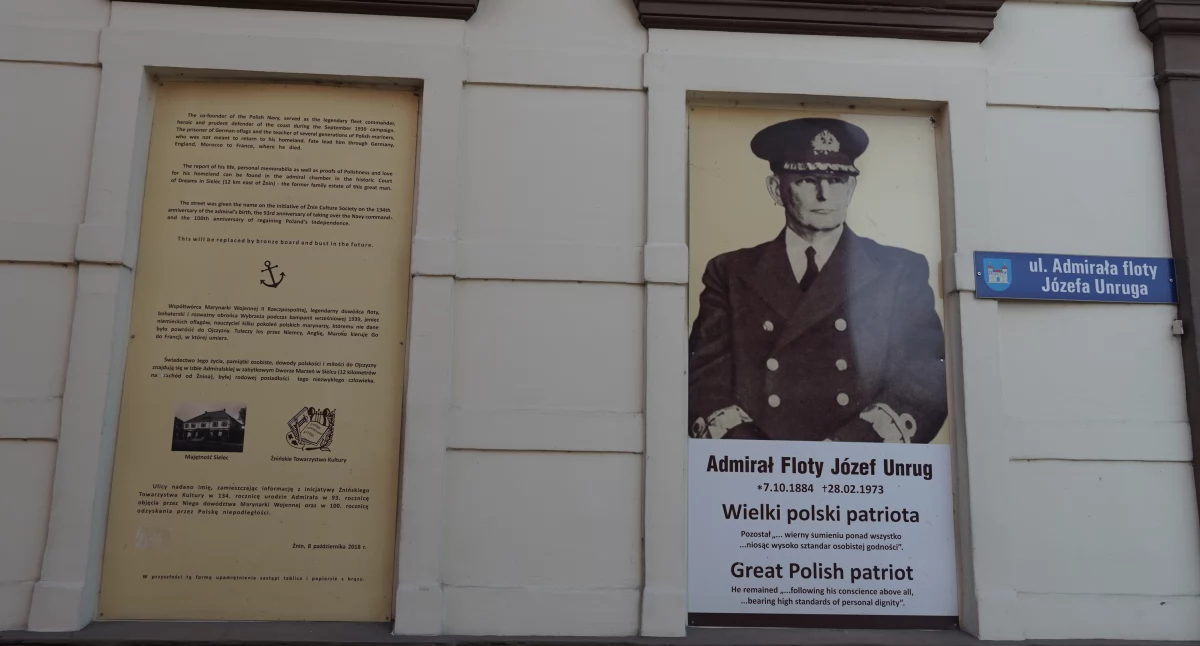 Admirał Floty Józef Unrug ma też swoją ulicę w Żninie fot. Karol Gapiński 