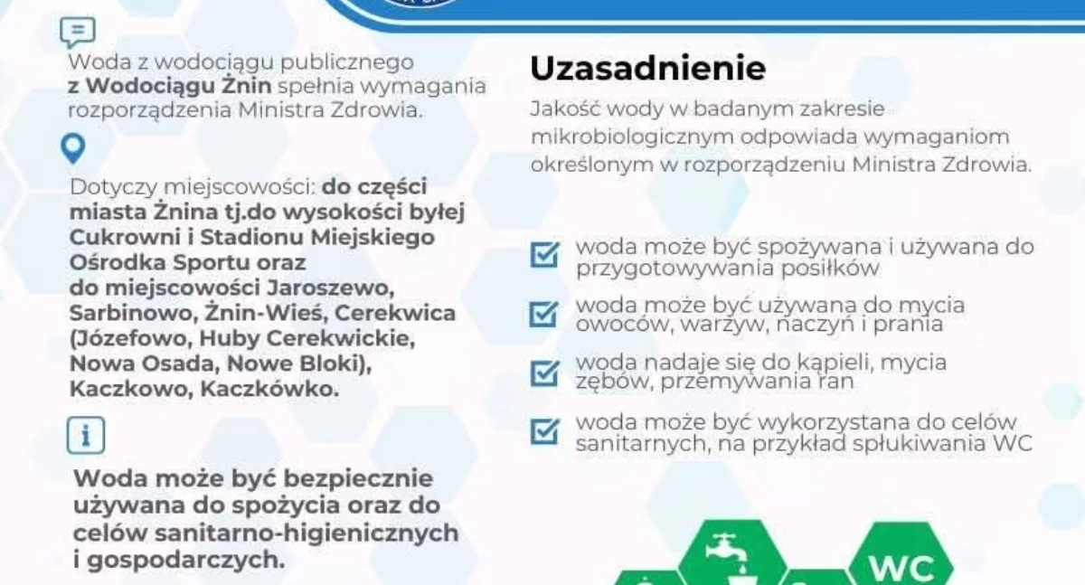 Życie miast i wsi • , Żnińską wodę znów można gotowania - zdjęcie, fotografia