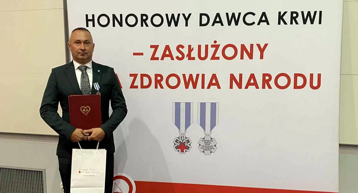 Asp. sztab. Tomasz Pierzyński jest funkcjonariuszem w KPP w Żninie fot. z arch. KPP w Żninie