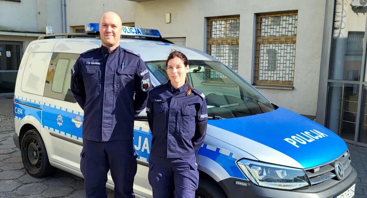 Sierż. szt. Patryk Gajewski oraz sierż. szt. Anna Bandosz fot. z arch. KPP w Żninie