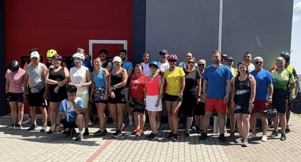 Uczestnicy rajdu po gminie Kcynia, którzy w upalną niedzielę pokonali ponad 40 km fot. powierzone Anna Duda-Nowicka