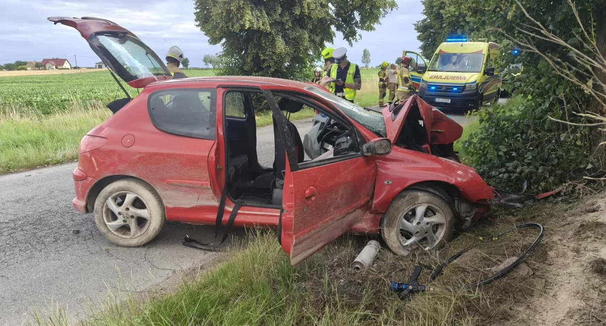 Wypadek w Szerokim Kamieniu fot. OSP Barcin
