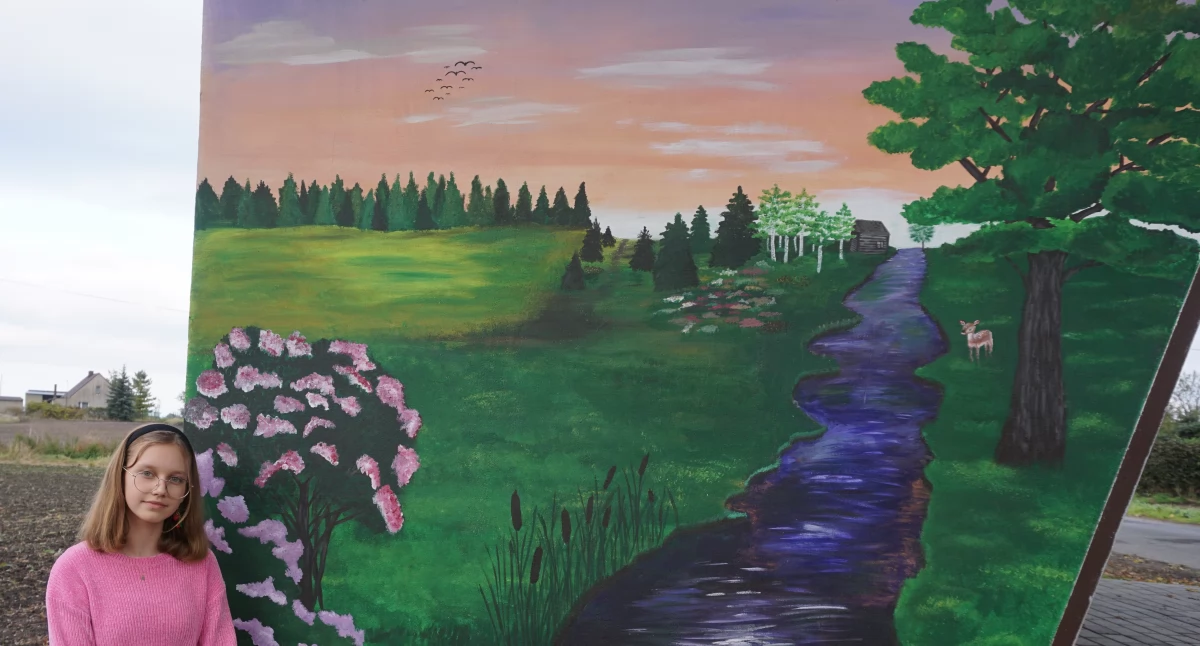 Mural widoczny na zdjęciu jest ulubionym Oliwii fot. Justyna Kulpińska
