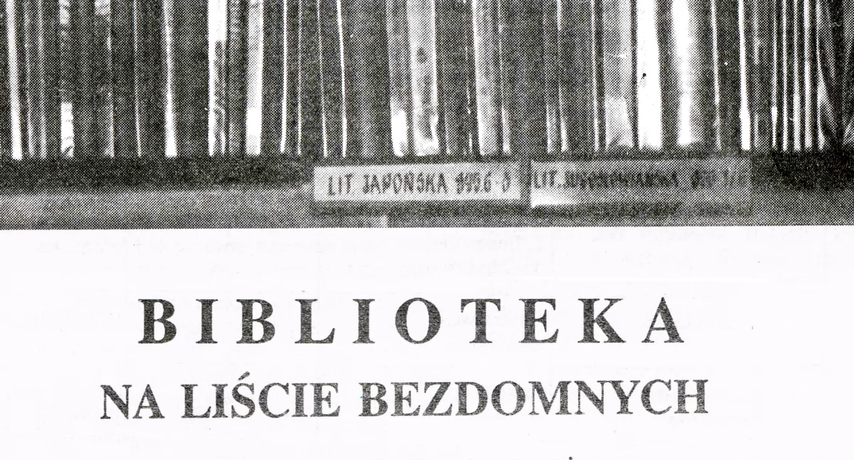 Inwestycje, instytucje, praca • , Biblioteka liście bezdomnych tekst komentarzem) - zdjęcie, fotografia
