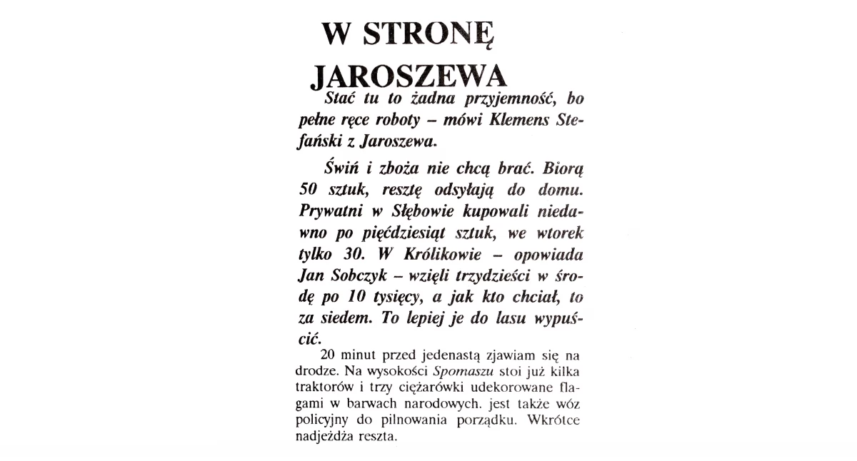Rolnictwo, las i ekologia • , stronę Jaroszewa; rolnicza blokada tekst kwietnia - zdjęcie, fotografia