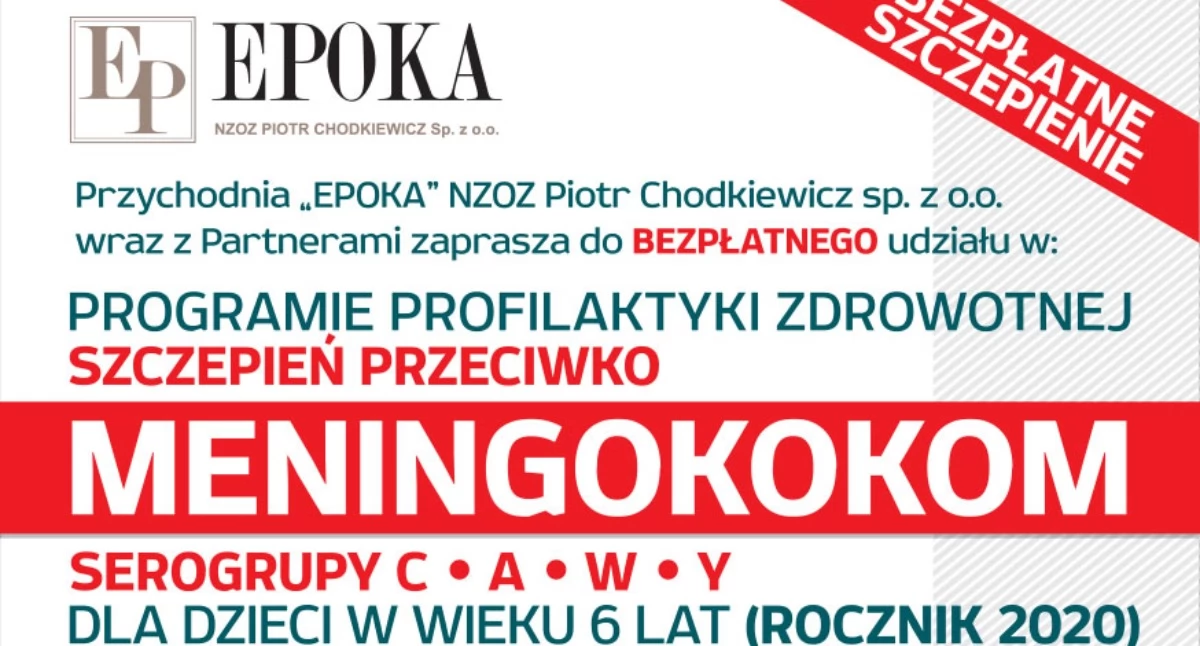 Artykuł promocyjny partnerów portalu, Program Profilaktyki zdrowotnej szczepień przeciwko meningokokom serogrupy dzieci wieku terenu Powiatu Żnińskiego - zdjęcie, fotografia