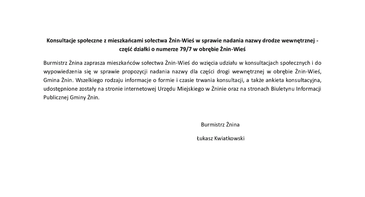 Ogłoszenia urzędów, Konsultacje społeczne mieszkańcami sołectwa Żnin Wieś - zdjęcie, fotografia