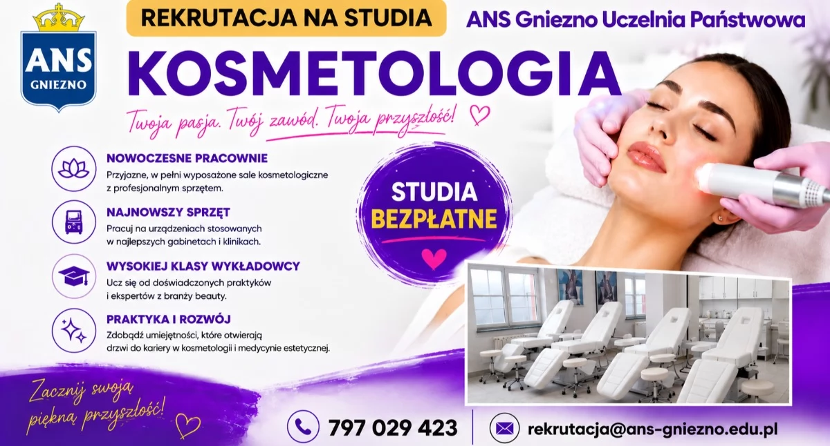 Artykuł promocyjny partnerów portalu, Kosmetologia postaw studia Gniezno Uczelnia Państwowa - zdjęcie, fotografia