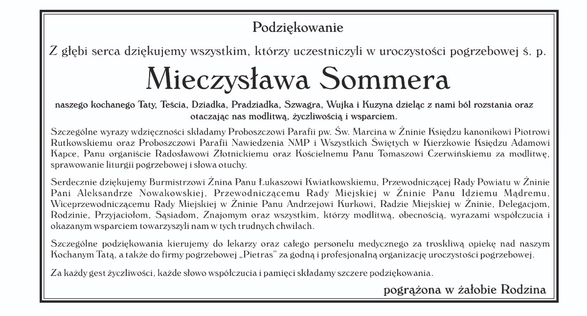 Ogłoszenia urzędów, Podziękowania - zdjęcie, fotografia