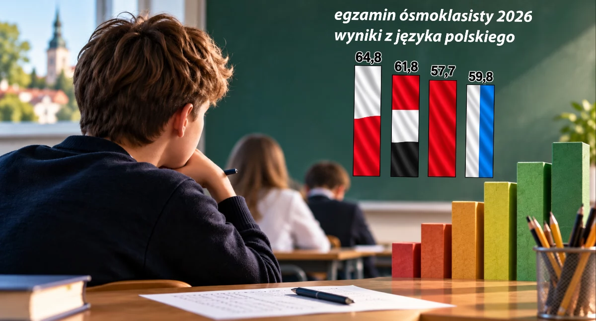 Szkoły, przedszkola, nauka • , Egzamin ósmoklasisty powiat żniński nakielski poniżej średniej wojewódzkiej - zdjęcie, fotografia