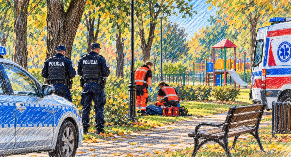 Nagłe interwencje • , mieszkańca Pturka barcińskim parku Prokuratura zleciła sekcję zwłok - zdjęcie, fotografia