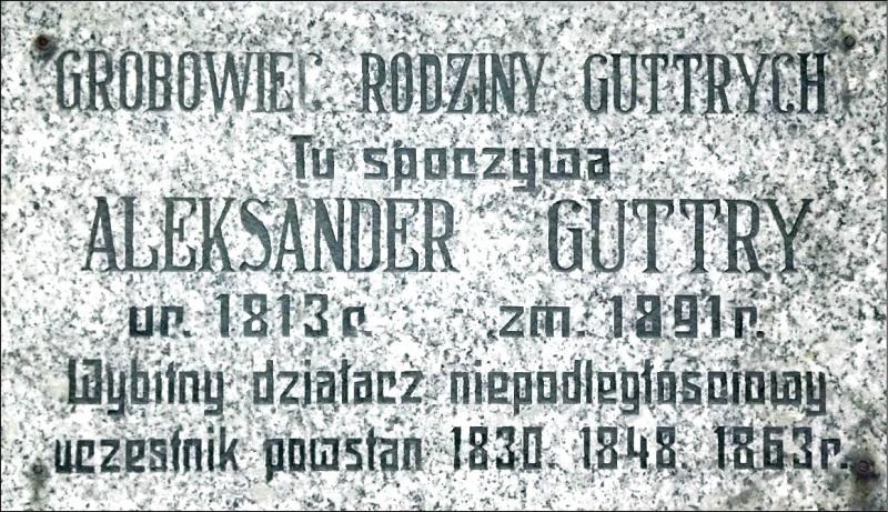 Tablica na grobowcu rodziny Guttrych w Juncewie fot. Bartosz Woźniak