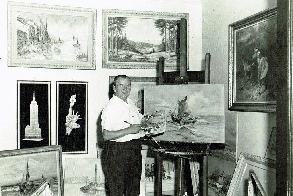 Marian Patyński w pracowni na 7922 Fifth Avenue w nowojorskim Brooklynie fot. archiwum redakcji