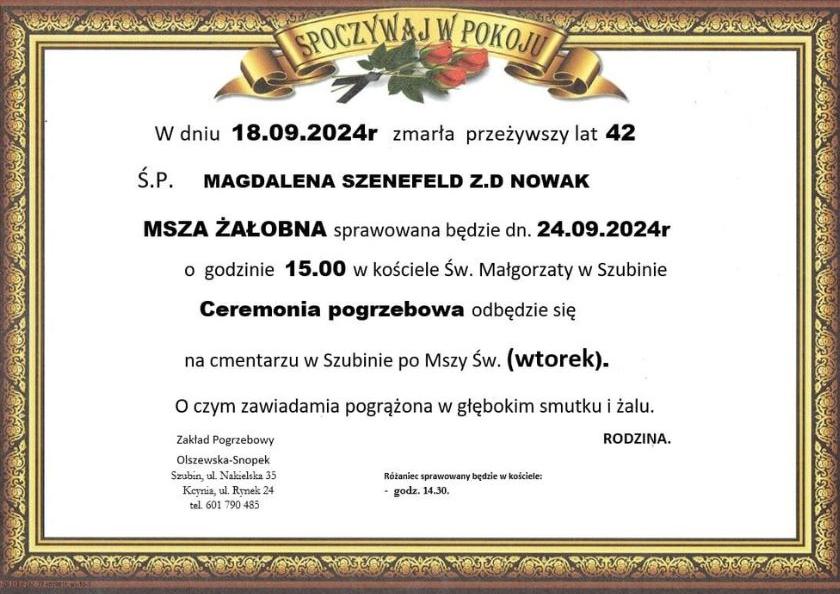 Magdalena Szenefeld z.d. Nowak