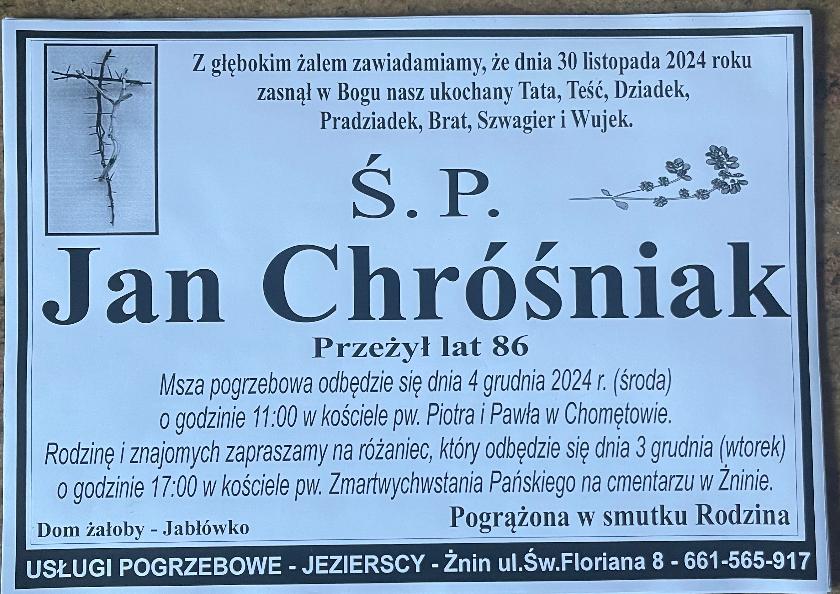 Jan  Chróśniak 