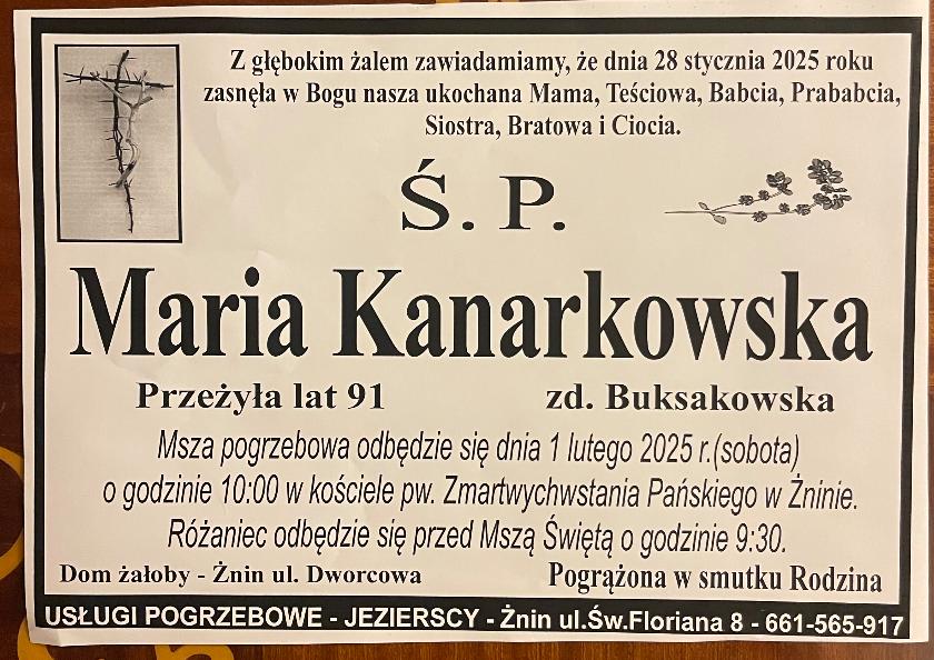 Maria  Kanarkowska z domu Buksakowska 