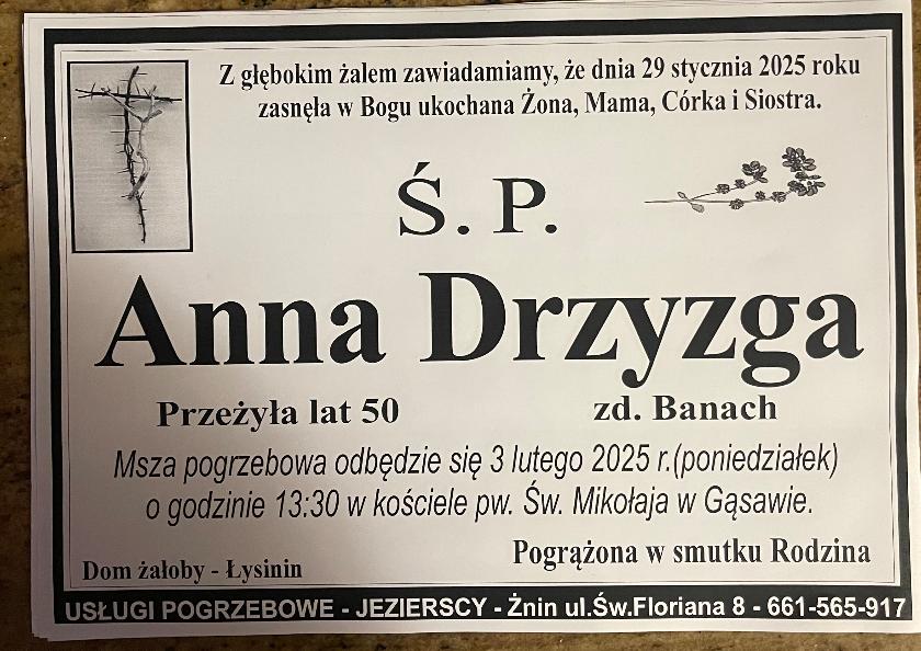 Anna  Drzyzga z domu Banach 