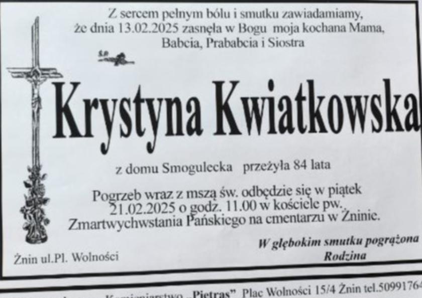 Krystyna Kwiatkowska z domu Smogulecka