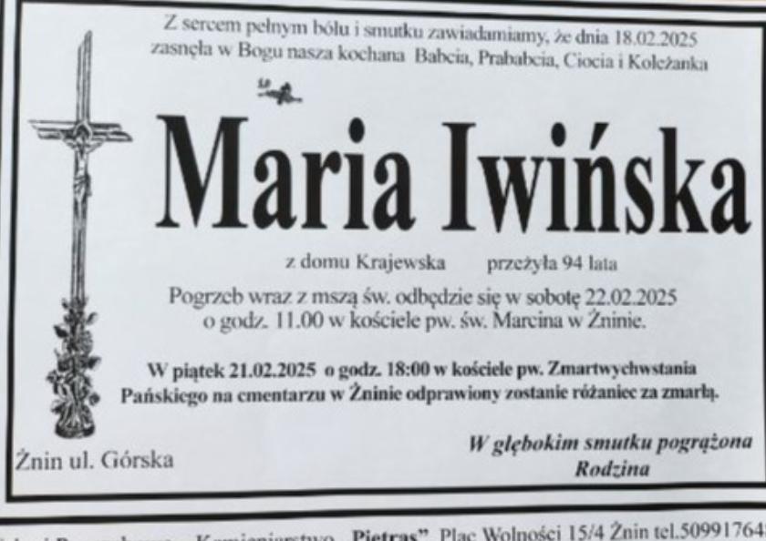 Maria Iwińska z domu Krajewska