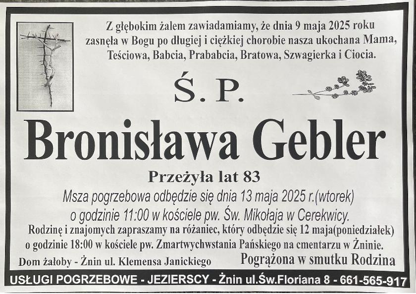Bronisława  Gebler 