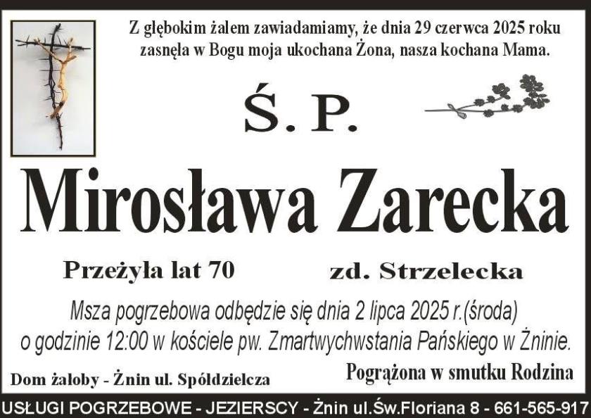 Mirosława  Zarecka z domu Strzelecka 