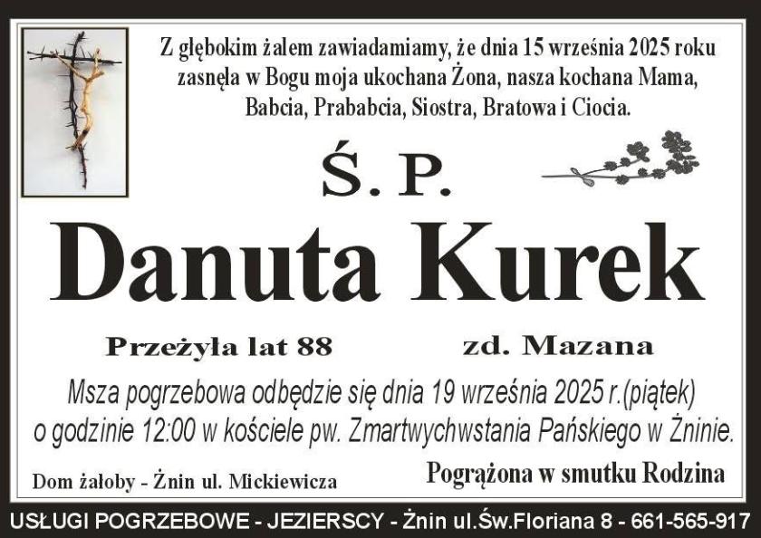 Danuta  Kurek z domu Mazana 