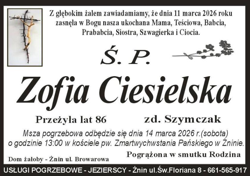 Zofia  Ciesielska z domu Szymczak