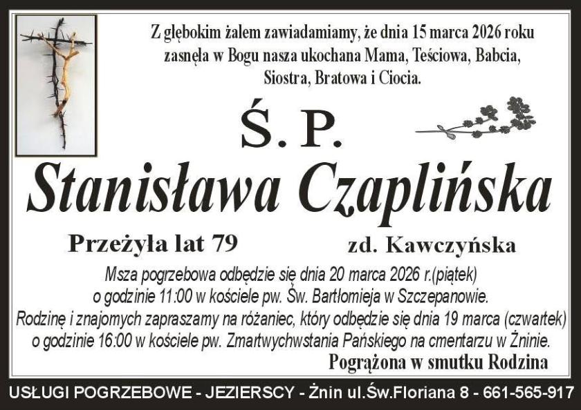 Stanisława  Czaplińska z domu Kawczyńska 
