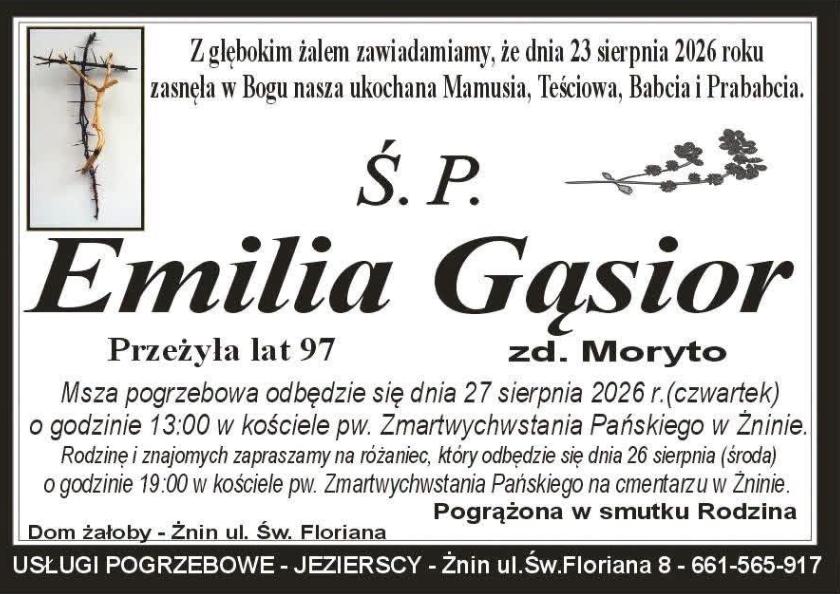 Emilia  Gąsior z domu Moryto 