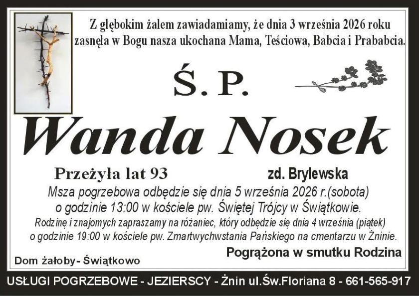 Wanda  Nosek z domu Brylewska 