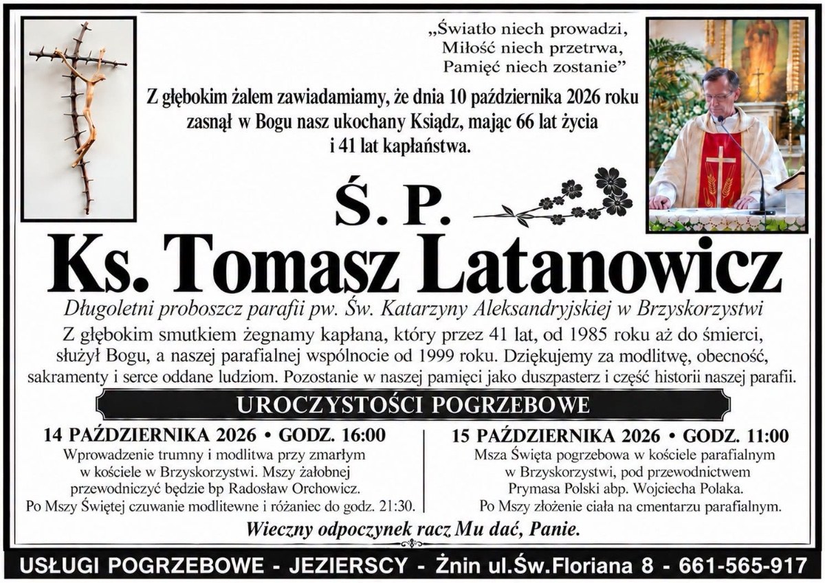 Nekrolog: śp. Tomasz Latanowicz, zm. 10 października 2026 r.