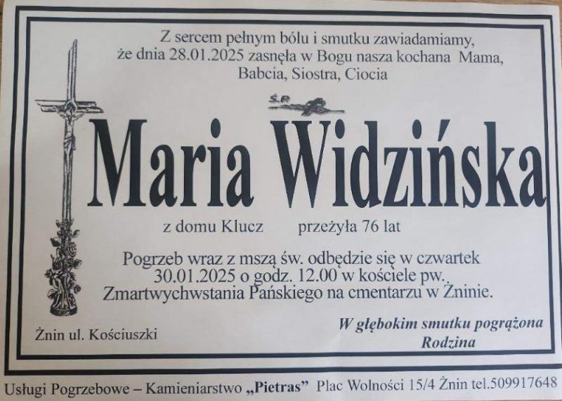 Maria Widzińska z domu Klucz