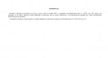Informacja Burmistrza Łabiszyna