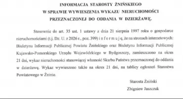 Informacja starosty żnińskiego